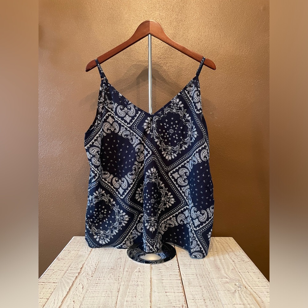 Elegant Navy Paisley Camisole